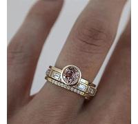 DarryDooly Bagues de Cristal Bleue pour Femmes Mode Jaune Or Couleur Mariage Mariage Bague Femme Bijoux Cadeaux Accessoires