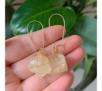 DarryDooly Boucles d'oreilles en Cristal de Roche en Pierre minérale Brute Améthystes Naturelles Lapis Fluorite Citrines Boucles d'oreilles en Quartz Rose Guérison