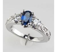 DarryDooly Huitan Pierre Bleu Profond en Gros Femmes Bagues Motif Ancien Charme Mystérieux Femmes Bijoux Bagues avec Taille 6-10