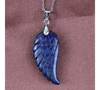 DarryDooly KFT Argent plaqué Vintage Naturel Lapis Lazuli Pierre liberté Ange Aile Pendentif 35mm Mode Femmes Hommes Bijoux