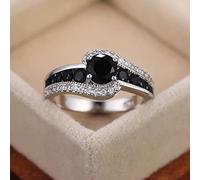 DarryDooly Noire Pierre Femmes Mariage Bague de Mariage éblouissant Zircon délicat Cadeau qualité Femme Bijoux Classique