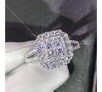 DarryDooly Superbe Square Shape Femmes Bague Full Bling Glafe Out Micro Pave Cristal Zircon Éclatant Bague de mariée Engagée