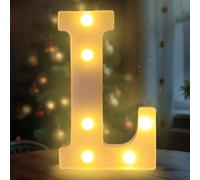 Darryy Lettre Lumineuse, Lettres LED 22 cm, Idéales pour les Demandes en Mariage, les Festivals, les Fêtes et Autres Occasions, pour Créer une Atmosphère Romantique et Chaleureuse (L)