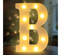 Darryy Lettre Lumineuse, Lettres LED 22 cm, Idéales pour les Demandes en Mariage, les Festivals, les Fêtes et Autres Occasions, pour Créer une Atmosphère Romantique et Chaleureuse (B)