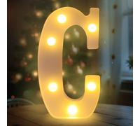 Darryy Lettre Lumineuse, Lettres LED 22 cm, Idéales pour les Demandes en Mariage, les Festivals, les Fêtes et Autres Occasions, pour Créer une Atmosphère Romantique et Chaleureuse (C)