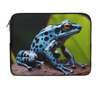 Dart Frog Housse pour ordinateur portable Bleu grenouille Sac à main pour ordinateur portable Résistant aux chocs