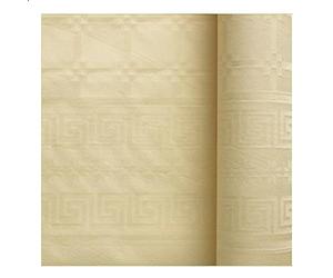 Dart - Nappe Rectangulaire Ivoire, 118 cm x 600 cm, Papier Damassé, Jetable, Elegant, Géométrique, Classique
