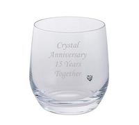 Dartington Lot de 2 verres à brandy avec cœur en cristal pour anniversaire 15 ans