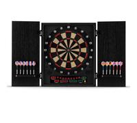 Oneconcept Dartmaster 180 - Electronic Dartboard, Target, 27 Games, 150 Variations, Up to 8 Players, 9 Buttons, LED Display, 12 Darts - Black