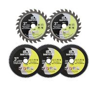 DARTOTEK TCT Lame de coupe circulaire 2pcs-HSS Circular Saw Blad4e 3pcs, 75mm Disque à tronçonner pour bois et plastique 10mm