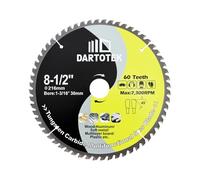 DARTOTEK TCT Lame De Scie Circulaire Dents 60T Multi-matériaux Disque à Découper Arbre de 30mm pour Bois Aluminium Plastique 216mm