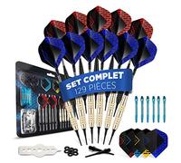 DartPro Fléchettes avec Pointe en Plastique - 12 fléchettes pour Cible électronique [18g] - Jeu de fléchettes Professionnel [INCL. 6 tiges + 21 ailettes]