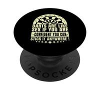 Darts are Like Sex Funny Citation Dartboard Bullseye Player PopSockets PopGrip Adhésif