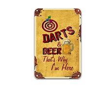 Darts Beer That's Why I'm Here Plaque décorative en métal Motif ferme 20,3 x 30,5 cm