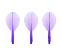 Darts Corner Condor Lot de 3 ailettes et tiges intégrées - zéro stress - goutte d'eau - violet transparent court
