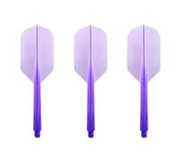 Darts Corner Condor Lot de 3 ailettes et tiges intégrées - zéro stress - mince - long violet transparent