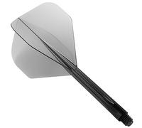 Darts Corner Flight & Stem Intégré Zero Stress Standard Long Transparent Noir