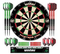 Darts-Masters Pro Premium Jeu de fléchettes en Poils- Comprend Un Jeu de fléchettes,des fléchettes,des ailettes,des tiges et Une