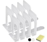 DARUITE Serre Livre, Cale Livre Presse Livre Serre Livres en Métal Accessoires Bureau Rangement Livre, pour la Maison, Bureau, l'école, Bibliothèque (4 Paires,126 x 147x 170 mm,Blanc)