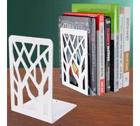 DARUITE Serre Livre, Cale Livre Presse Livre Serre Livres Original en Métal Accessoires Bureau Rangement Livre, pour la Maison, Bureau, l'école, Bibliothèque (1 Paires,90 x 120x 165 mm,Blanc)