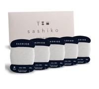 Daruma Sashiko Lot de 5 fils 100% coton type carte (40 m) avec manuel en anglais, couture et broderie (Kinari)