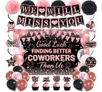 DARUNAXY Décorations d'adieu aux collègues en or rose, « Good Luck Finding Better Coworkers Than Us », bannière « We Will Miss You », décoration à suspendre pour gâteau pour sortir, adieu au départ