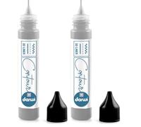 Darwi - DA0690030080C - Un Contour - Flacon Applicateur de Peinture sur Verre - Contours en Relief avec Embout Applicateur - Coloris Argent - 30 ML GLASS (Lot de 2)