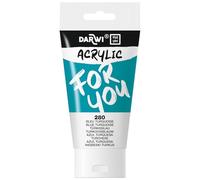 Darwi For You DF5150075280C - Acrylique 75 ml Opaque - 280 Bleu turquoise PW6 - PB15:3 - PG7