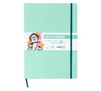 Darwi For You DF80021290003C - Carnet Cousu Sketchbook A4 21x29,7 cm 140g - 80 Feuilles Papier Dessin Blanc - Couverture Rigide Vert D'eau