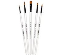 Darwi For You - Lot de pinceaux - 5 parties - rond, usé bombé, plat - taille : 00, 4, 2, 6, 8 Blanc G