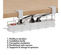 Darwin chemin de câbles pour multiprise avec pince de fixation pour bureaux