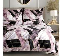 Darymex Draps satin 140x200 1546/1 rose noir géométrique avec une taie d'oreiller Satynlove