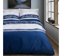 Darymex Satin literie 140x200 1542/1 ornements rayés blanc et bleu avec une taie d'oreiller Satynlove
