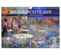 Das blau-violette Jahr (Wandkalender 2026 DIN A4 quer), CALVENDO Monatskalender: Zart, surreal, impressionistisch