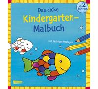 Das dicke Kindergarten-Malbuch: Mit farbigen Vorlagen und lustiger Fehlersuche: Malen ab 2 Jahren