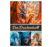 Das Drachenduell (Wandkalender 2026 DIN A2 hoch), CALVENDO Monatskalender: Der Kampf um den Thron ist ein Wettkampf, in dem die Drachen ihre Kräfte in Duellen unter Beweis stellen müssen.