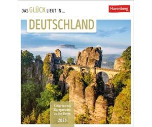 Das Glück liegt in Deutschland Postkartenkalender 2025 - Calendrier hebdomadaire avec 53 cartes postales, 53 lieux spéciaux à découvrir : calendrier hebdomadaire avec 53... et à poser (calendrier de
