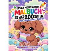 Das ist nicht nur ein Malbuch! Es hat 200 Seiten mit niedlichen Tieren: 100 süße und einfache Capybara-Motive zum Ausmalen für Kinder