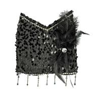 Das Kostümland Sac à main Charleston en paillettes - choix de couleur (noir)