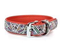 Das Lederband Chiens Collier Casablanca Mosaïque / Rubyred, Divers Tailles, Neuf