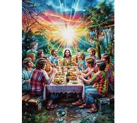 Das Letzte Abendmahl 500 Pièces Puzzle Créatif en Carton Anti-Déchirure Wilde Tiere Fantasie Ölgemälde Difficulté Moyenne Activité Manuelle Loisir Créatif Cadeau Fête des Mères Premium 500 PCS
