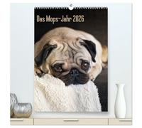 Das Mops-Jahr 2026 (hochwertiger Premium Wandkalender 2026 DIN A2 hoch), Kunstdruck in Hochglanz: Die Mops-Hündin "Hilde" ist die ständige, vierbeinige Begleitung von Fotojournalistin Beate Zoellner