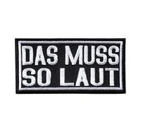 Das Muss So Laut Heavy Metal Biker Musique Rocker Punk Beat Box - Ecusson Thermocollant badges Appliques, Taille: 8 x 4 cm