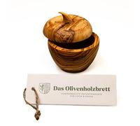 das Olivenholzbrett Boîte avec Couvercle en Apfelform - 10cm