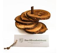 das Olivenholzbrett Dessous Set 6 Pièces, Coupe Naturelle - 6 Untersetzer