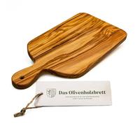 Das Olivenholzbrett, Planche avec Poignée, Rectangulaire avec Coins Arrondis - 30cm