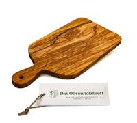 Das Olivenholzbrett, Planche avec Poignée, Rectangulaire avec Coins Arrondis - 35cm