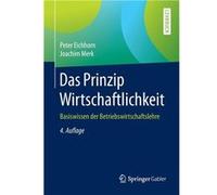 Das Prinzip Wirtschaftlichkeit - Peter Eichhorn - Springer Nature B.V. - Livre en Anglais - Paperback Peter EichhornPeter Eichhorn (Auteur)