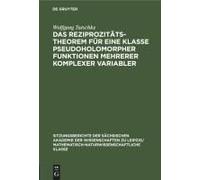 Das Reziprozitätstheorem Für Eine Klasse Pseudoholomorpher Funktionen Mehrerer Komplexer Variabler