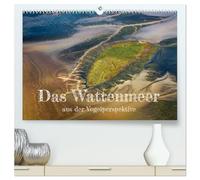Das Wattenmeer aus der Vogelperspektive (hochwertiger Premium Wandkalender 2026 DIN A2 quer), Kunstdruck in Hochglanz: Aus der Vogelperspektive zeigt ... mit außergewöhnlichen Farben und Strukturen